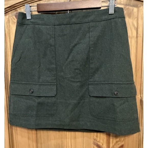 Madewell Dresses & Skirts - Madewell Green Mini Skirt Wool Blend NWT Size 6 Utility Pockets Preppy